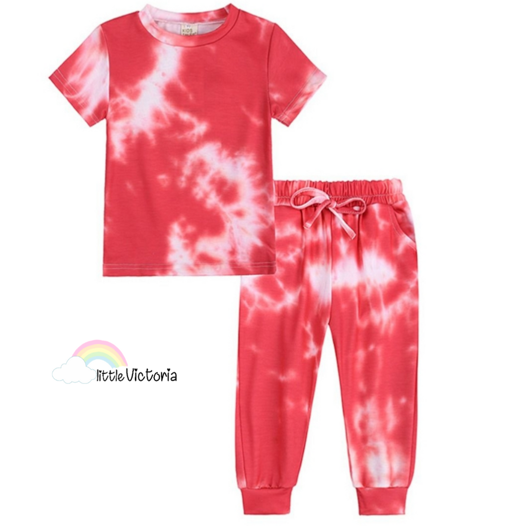 Red Tie Dye All Day loungewear